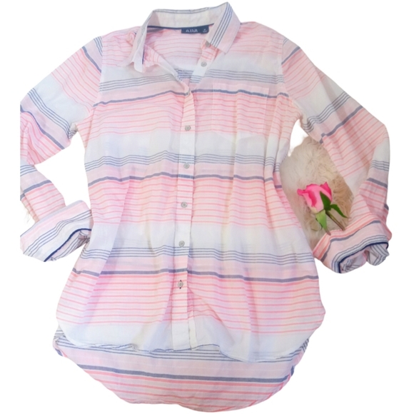 HP🛍️A.N.A A New Approach pink size medium gently worn lightweight button down - Picture 3 of 16